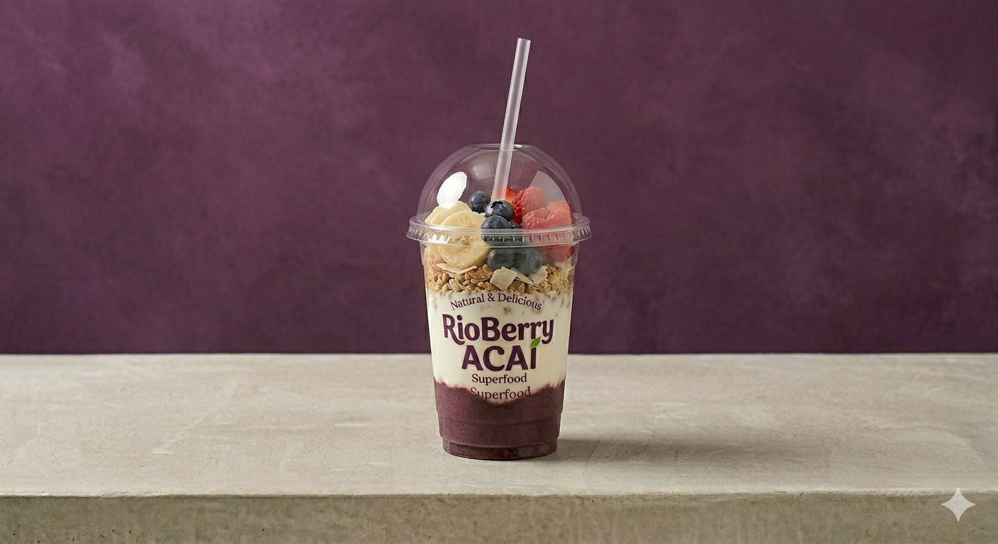 Fresh acai bowl prepared with fruit toppings